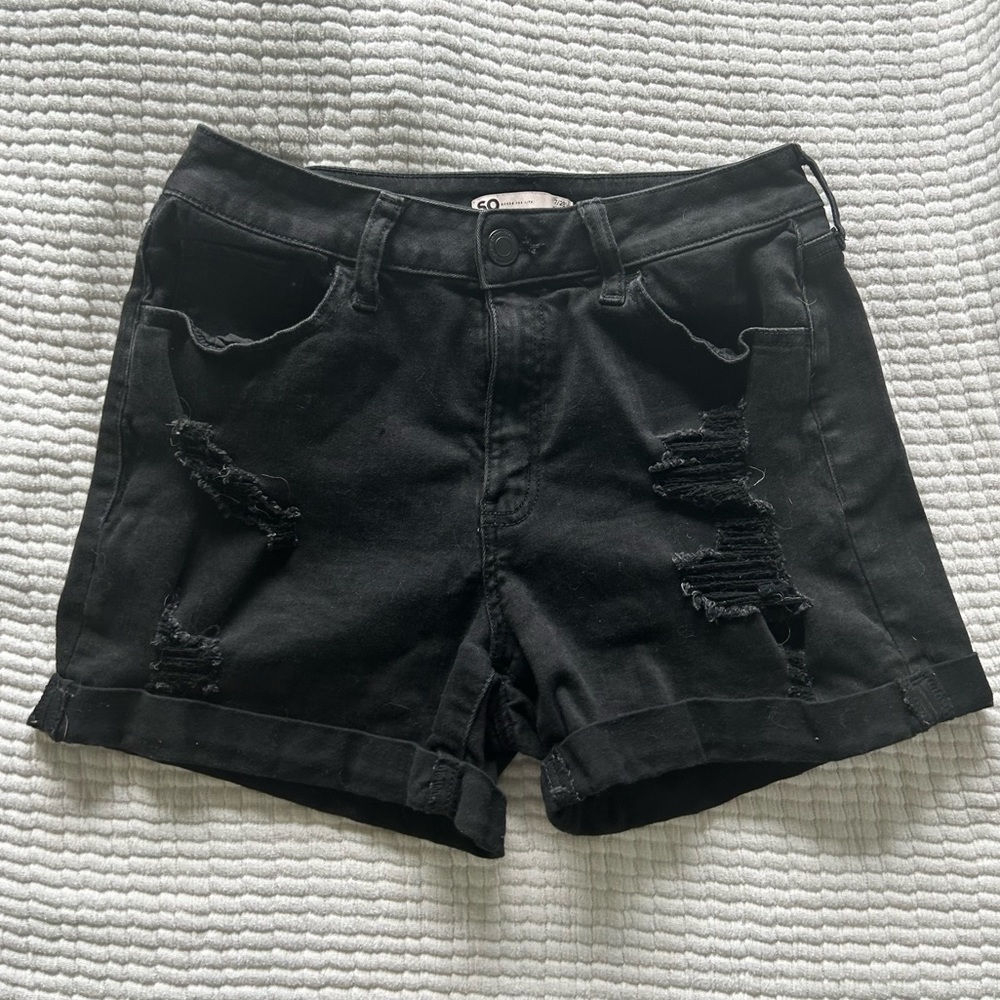 black shorts